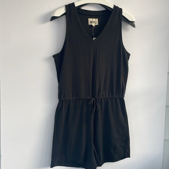 MWL Madewell Breeze Drawstring Romper Black Sleeveless Size Small - Picture 7 of 14